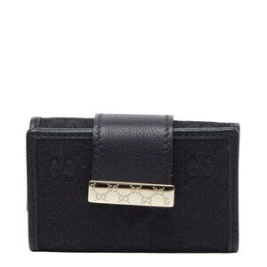 Gucci GG Canvas Key Case 6 Rows Black Key Holder